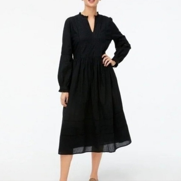 J Crew Factory .  Brand new! Pintuck midi dress. Clip dot pattern.Sz XL - Picture 4 of 6